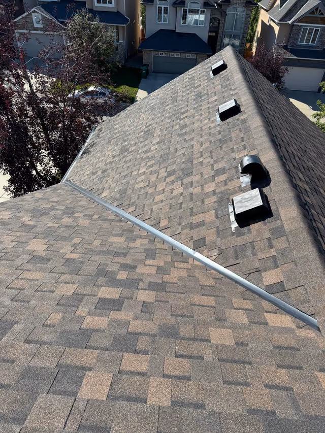 Aged shingles box vent and lightning cable inspection
