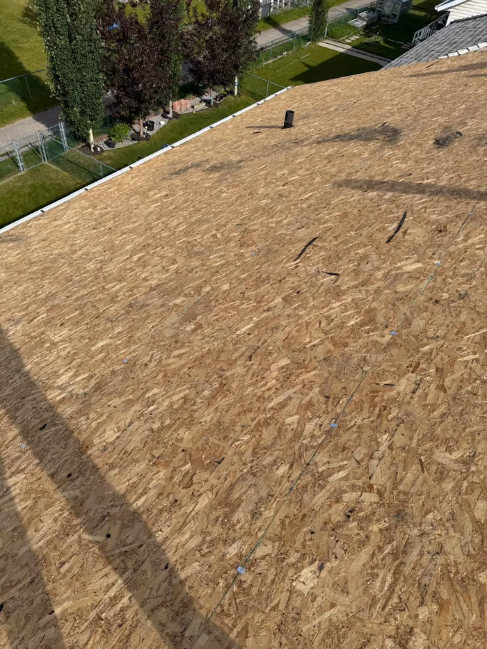 Bare OSB deck full slope after tear off