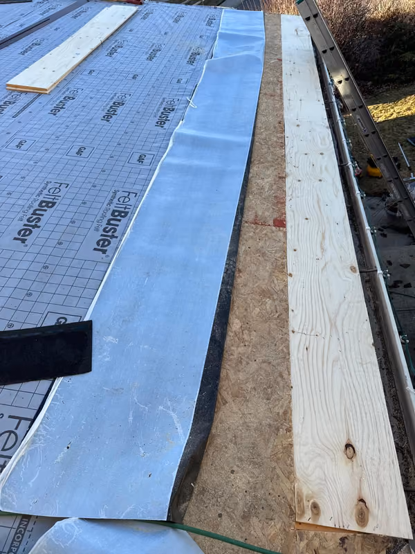 Feltbuster underlayment and new fascia board at eave