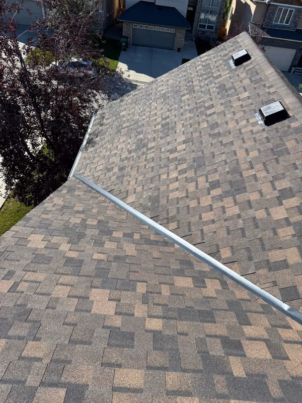 Hip roof weathered shingles lightning cable overview
